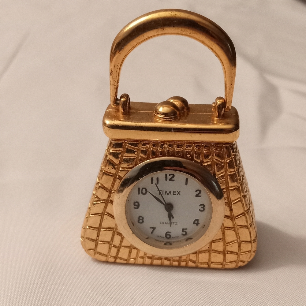 Timex Miniature Clock (Alligator Purse